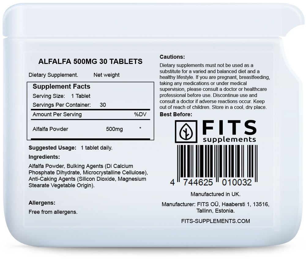 Alfalfa 500mg 30 tabletten