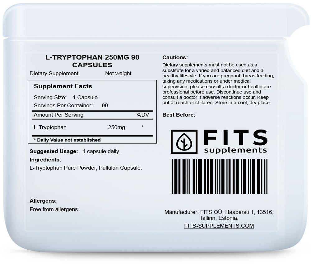 L-Tryptofaan 250mg 90 capsules