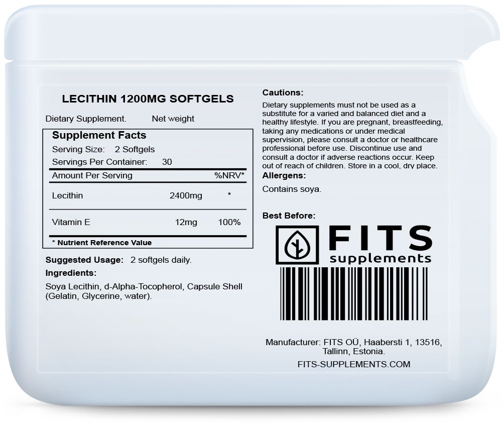 Lecithine 1200mg 60 zachte capsules