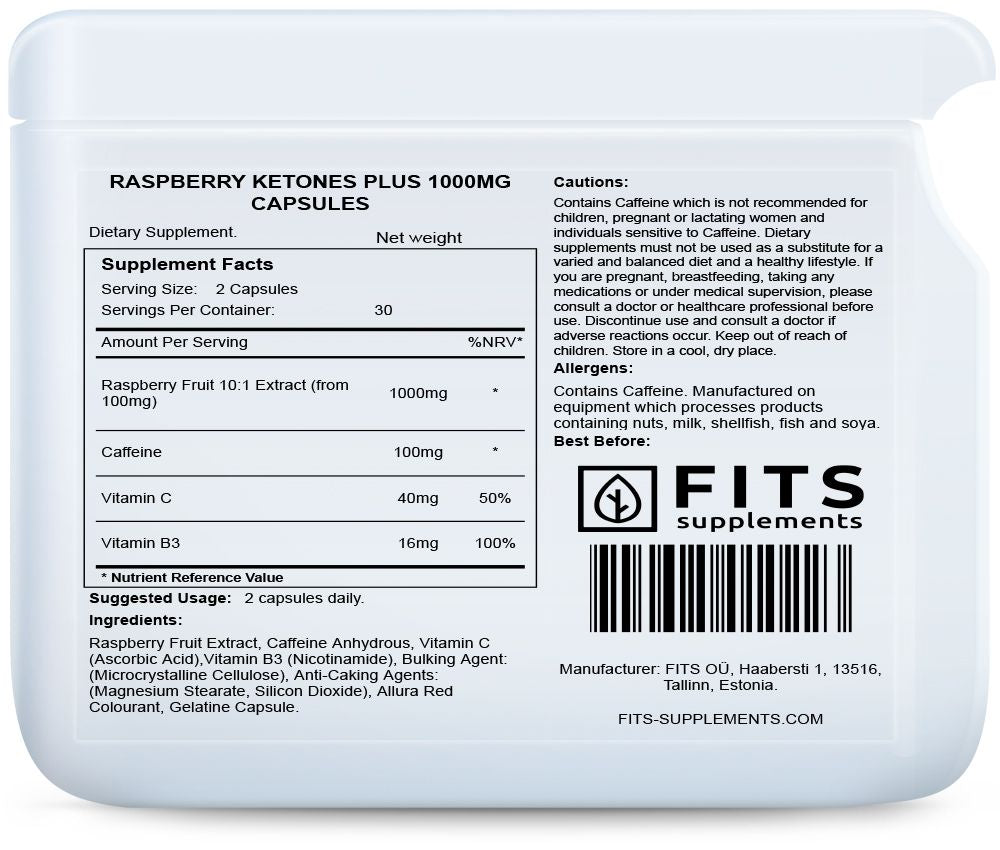 Frambozenketonen 1000mg 60 capsules