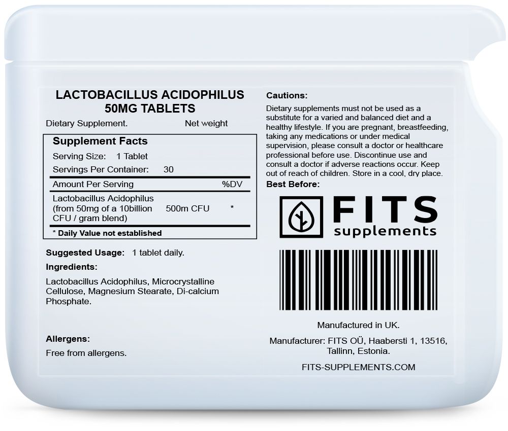 Lactobacillus Acidophilus 50mg 30 tabletten