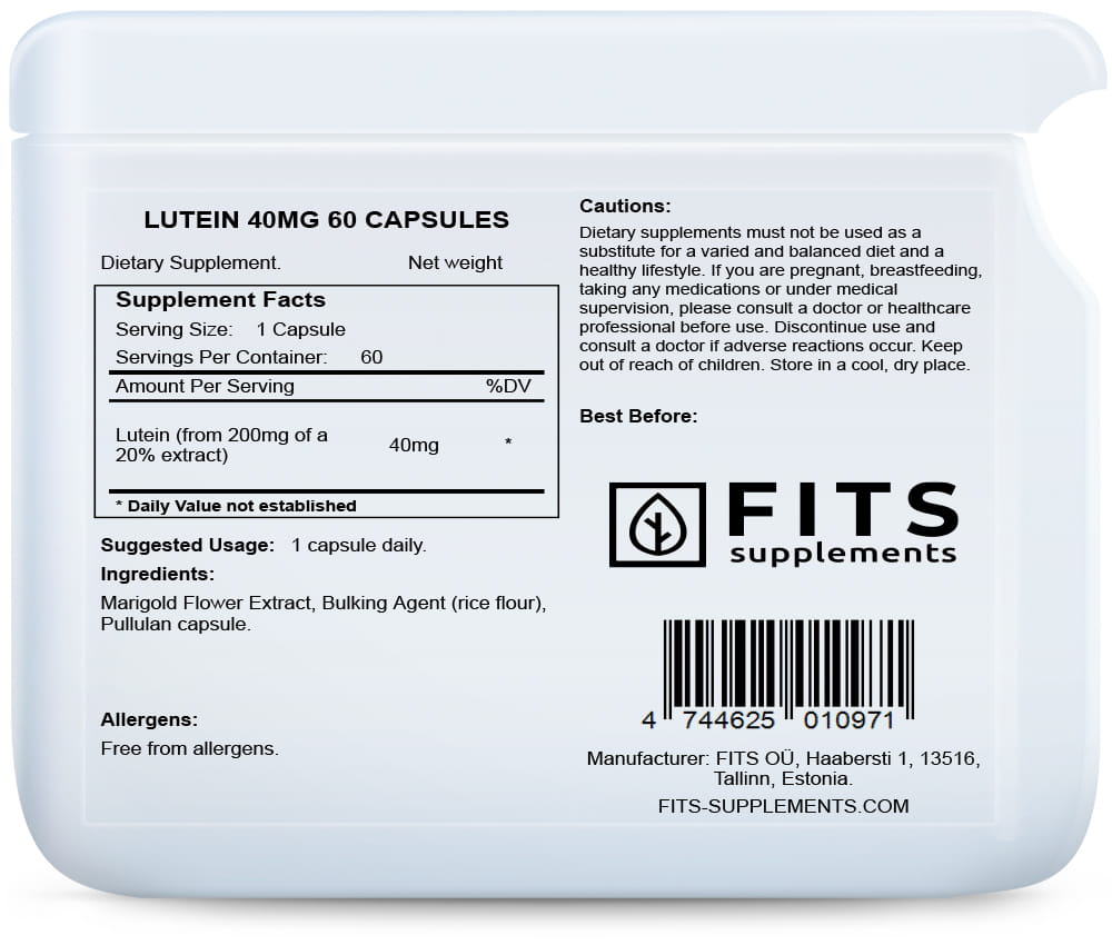 Luteïne 40mg 60 capsules