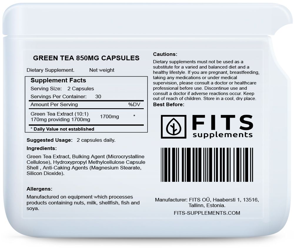 Groene Thee 850mg 60 capsules