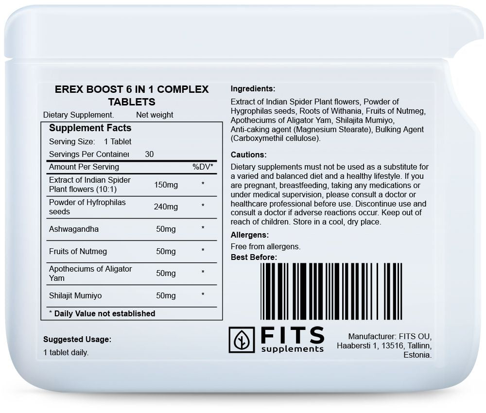 Erex Boost 6 in 1 Complex 30 tabletten