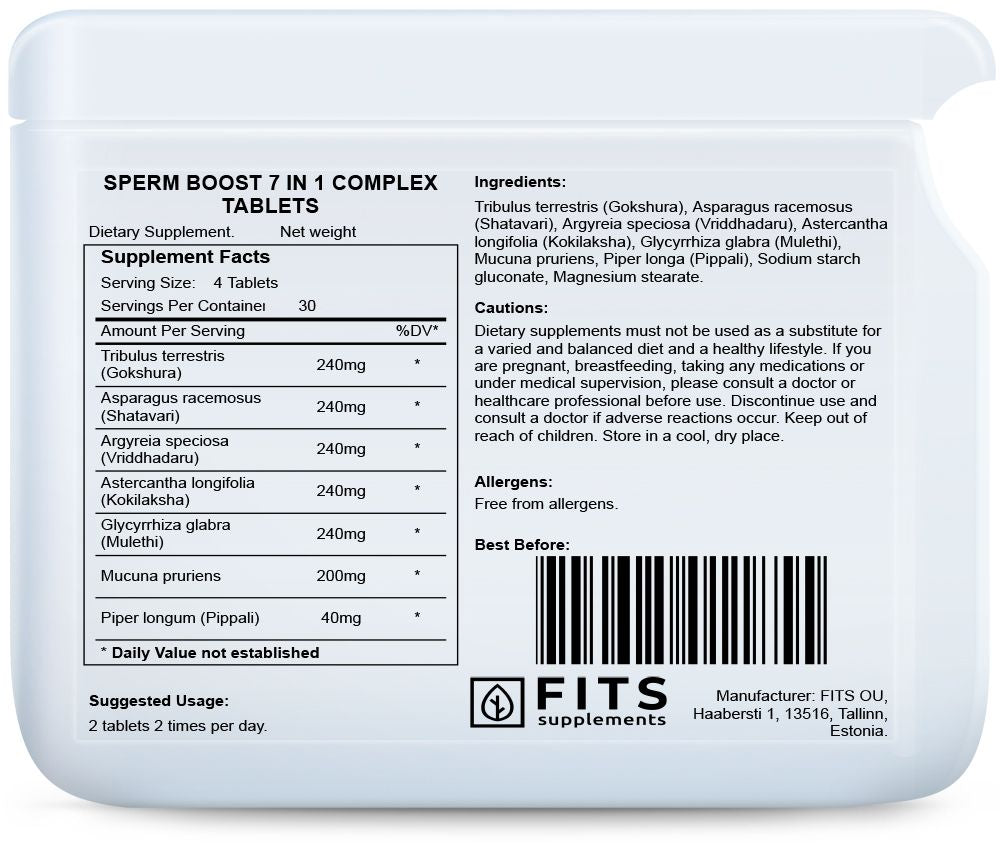 Sperma Boost 7 in 1 Complex 120 tabletten