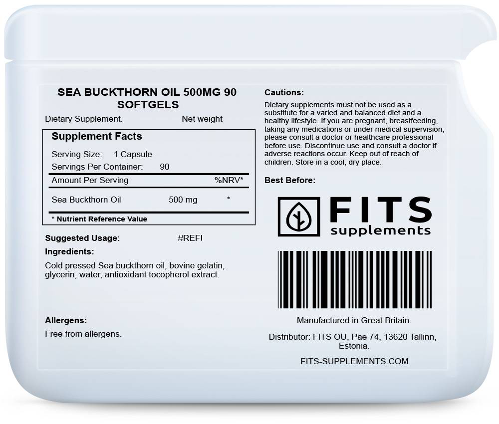 Sea Buckthorn Oil 500mg 90 softgels