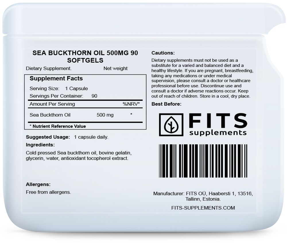 Duindoornolie 500mg 90 zachte capsules