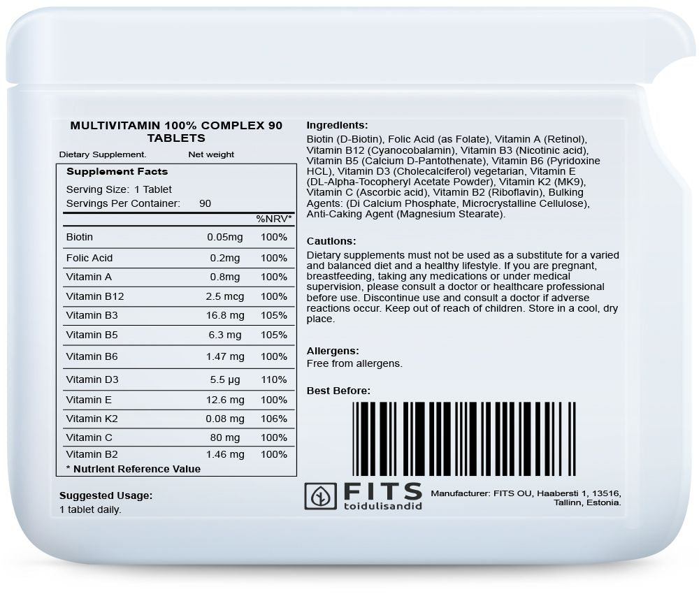 Multivitamine 100% Complex 90 tabletten