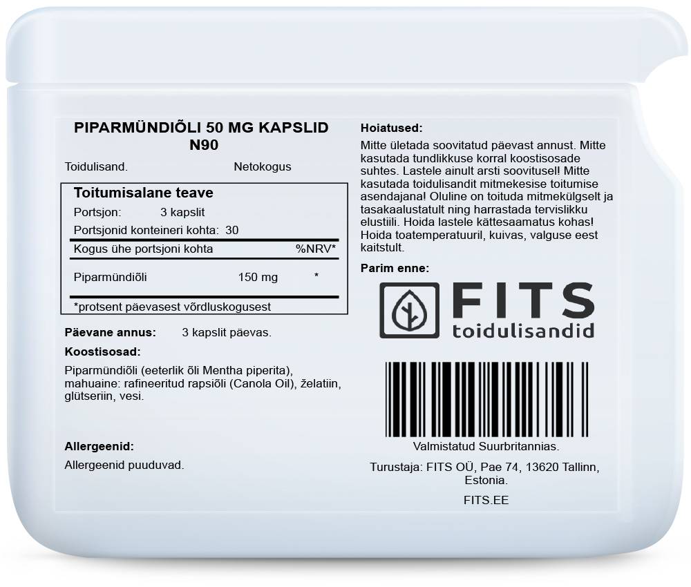 Peppermint Oil 50mg 90 softgels