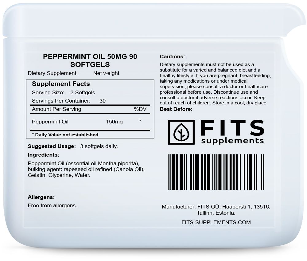 Pepermuntolie 50mg 90 zachte capsules