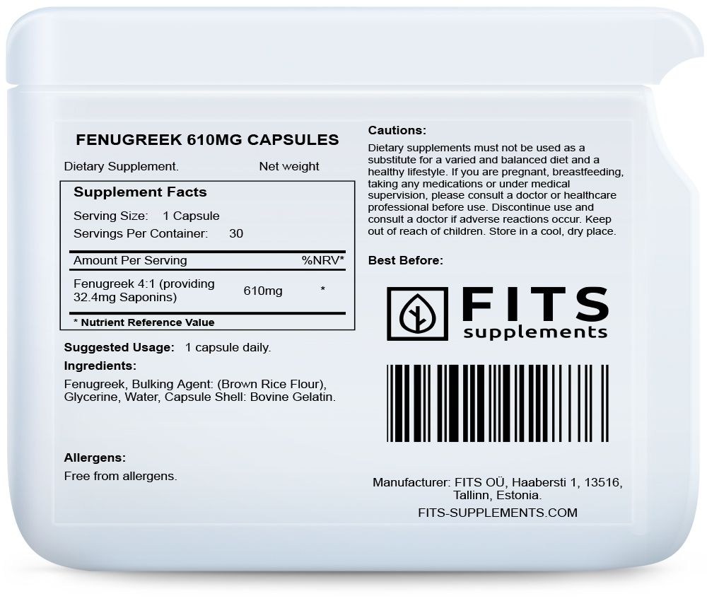 Fenegriek 610mg 30 capsules