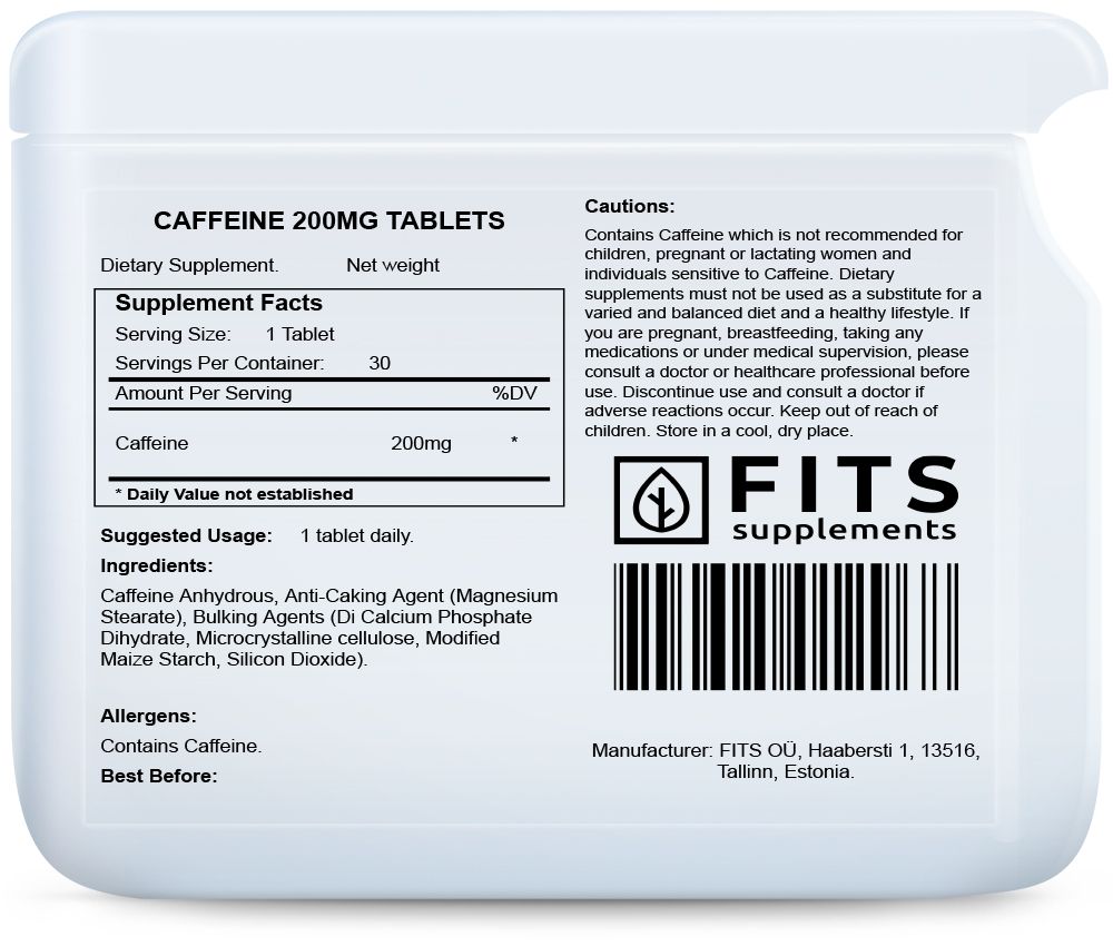 Cafeïne 200mg 30 tabletten