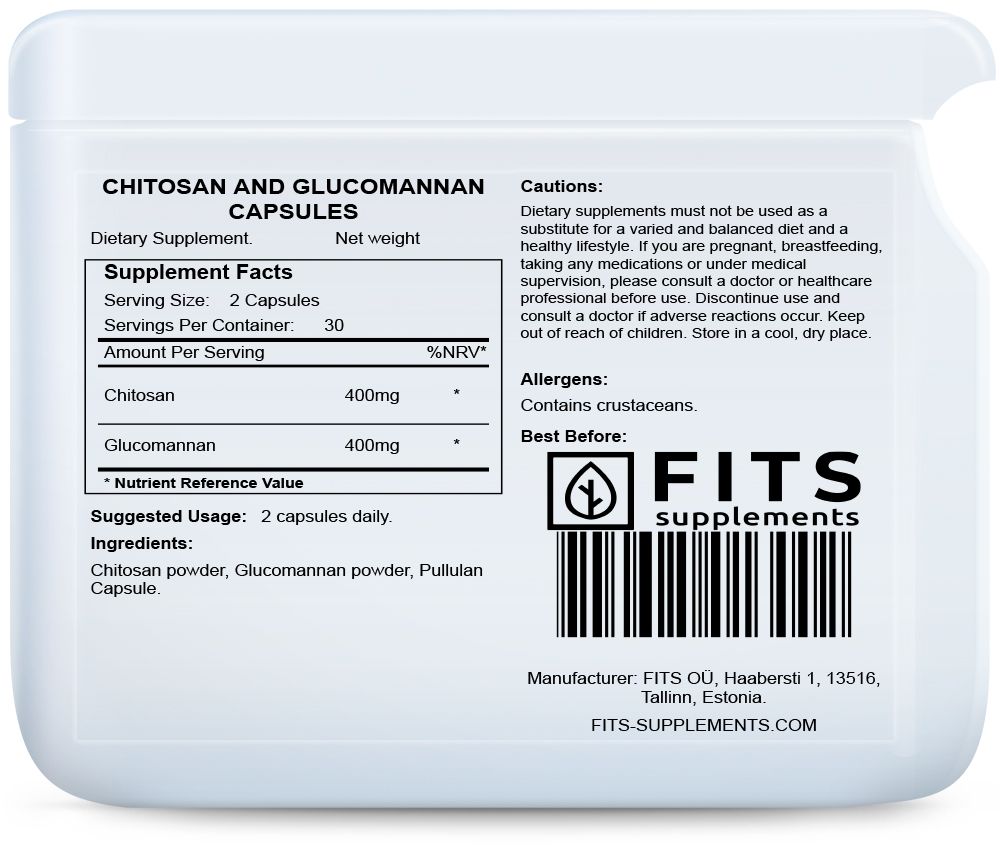 Chitosan en Glucomannan 60 capsules