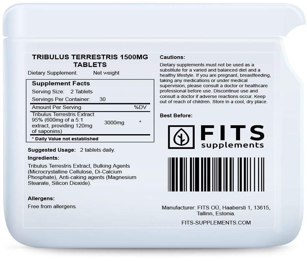 Tribulus Terrestris 1500mg 60 tabletten