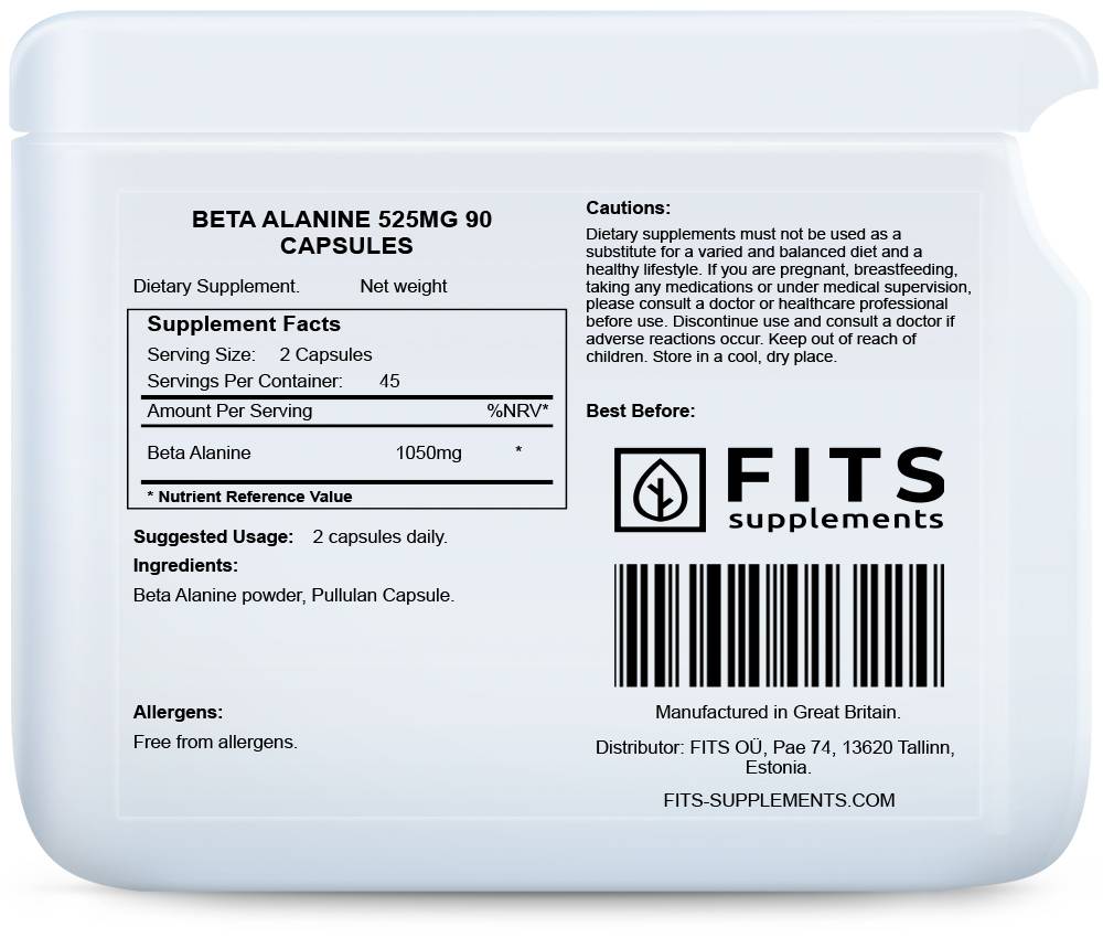 Beta Alanine 525mg 90 capsules