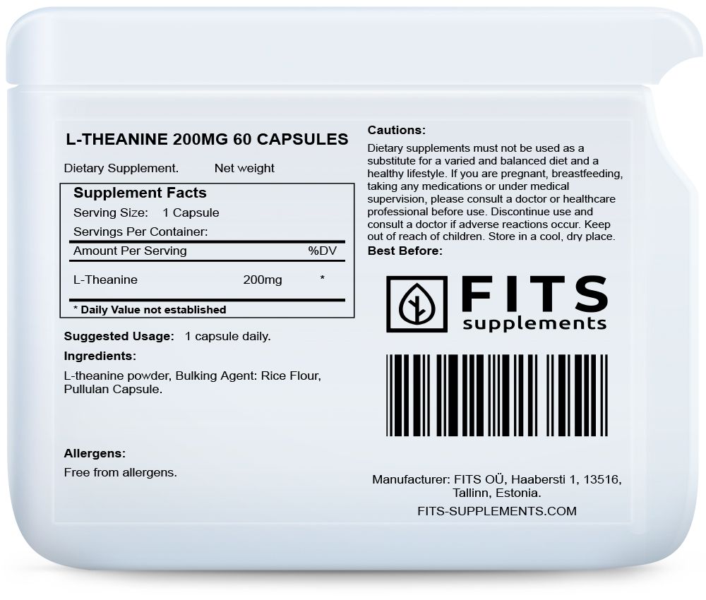 L-Theanine 200mg 60 capsules