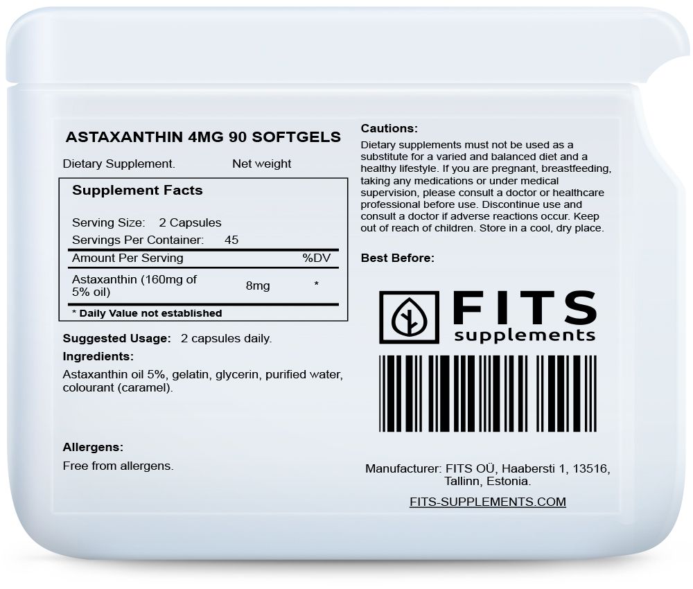 Astaxanthine 4mg 90 zachte capsules