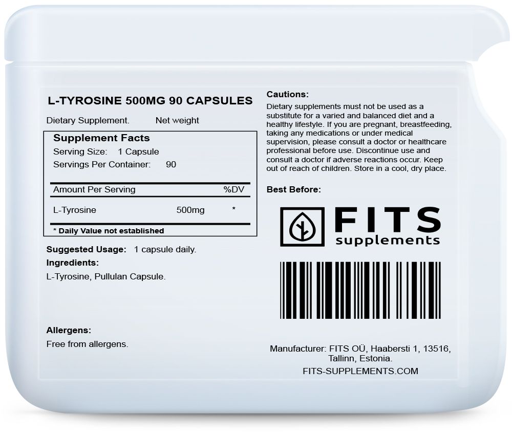 L-Tyrosine 500mg 90 capsules