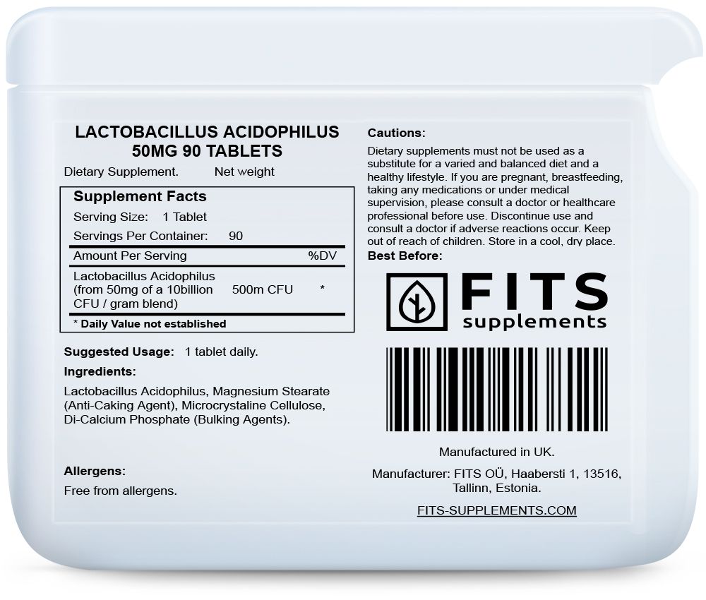 Lactobacillus Acidophilus 50mg 90 tabletten