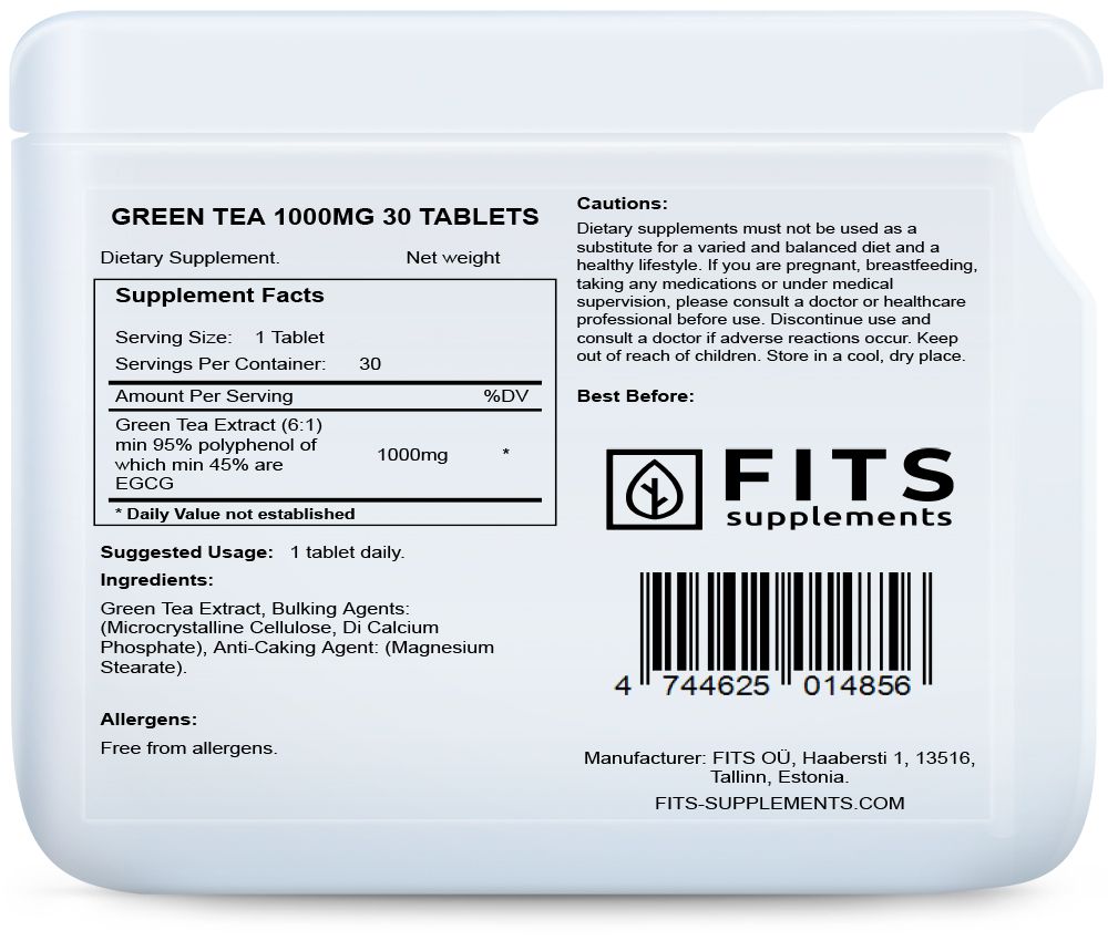 Groene Thee 1000mg 30 tabletten