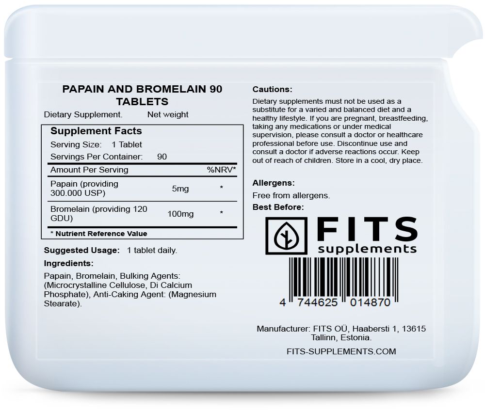 Papain en Bromelaïne 90 tabletten