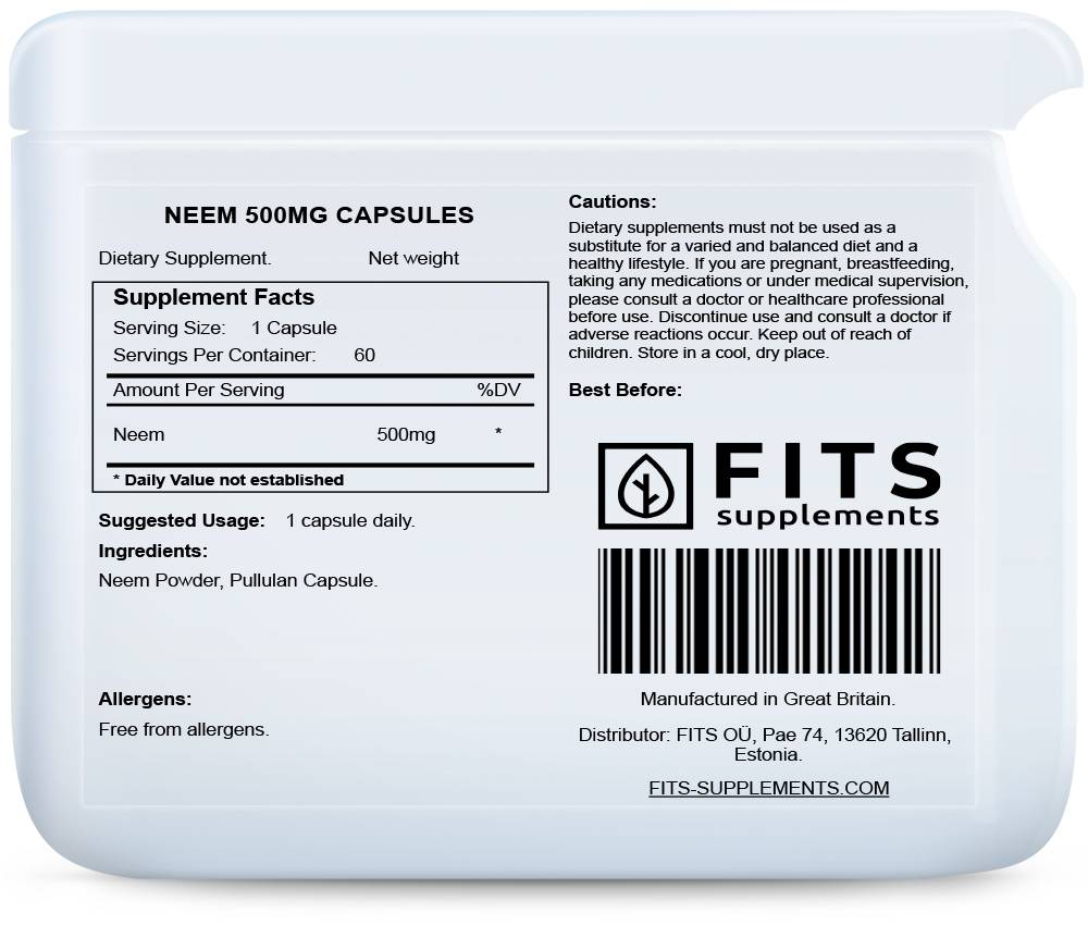 Neem 500mg 60 capsules