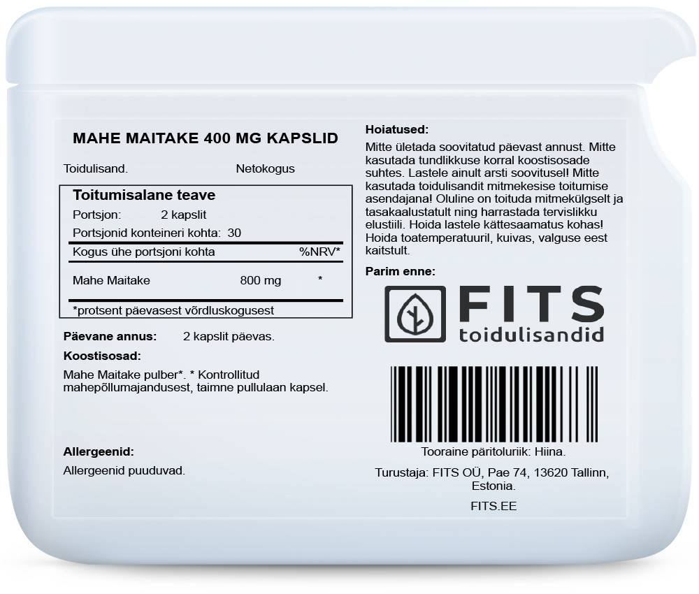 Organic Maitake 400mg 60 capsules