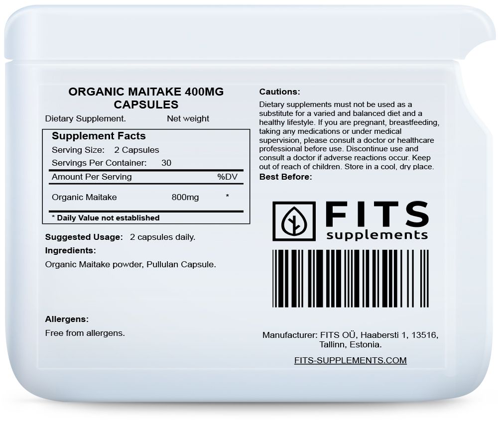 Biologische Maitake 400mg 60 capsules