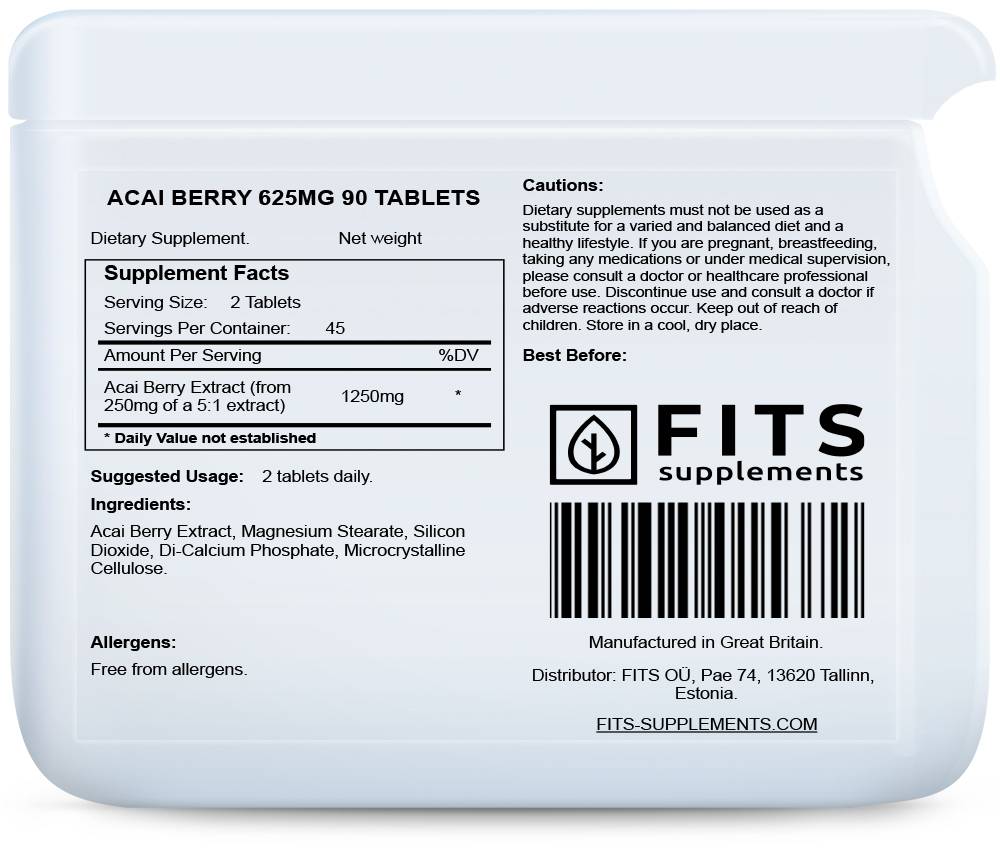 Acai Berry 625mg 90 tablets