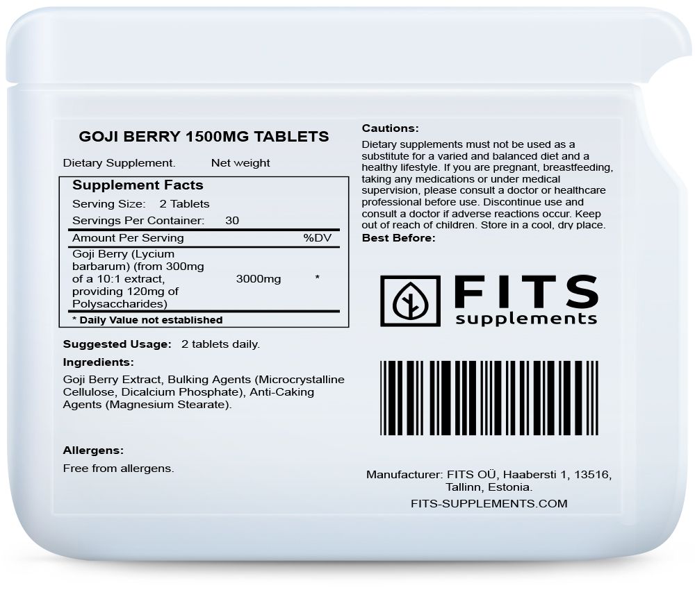 Goji Bes 1500mg 60 tabletten