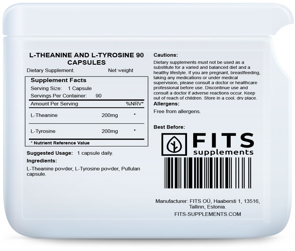 L-Theanine en L-Tyrosine 90 capsules