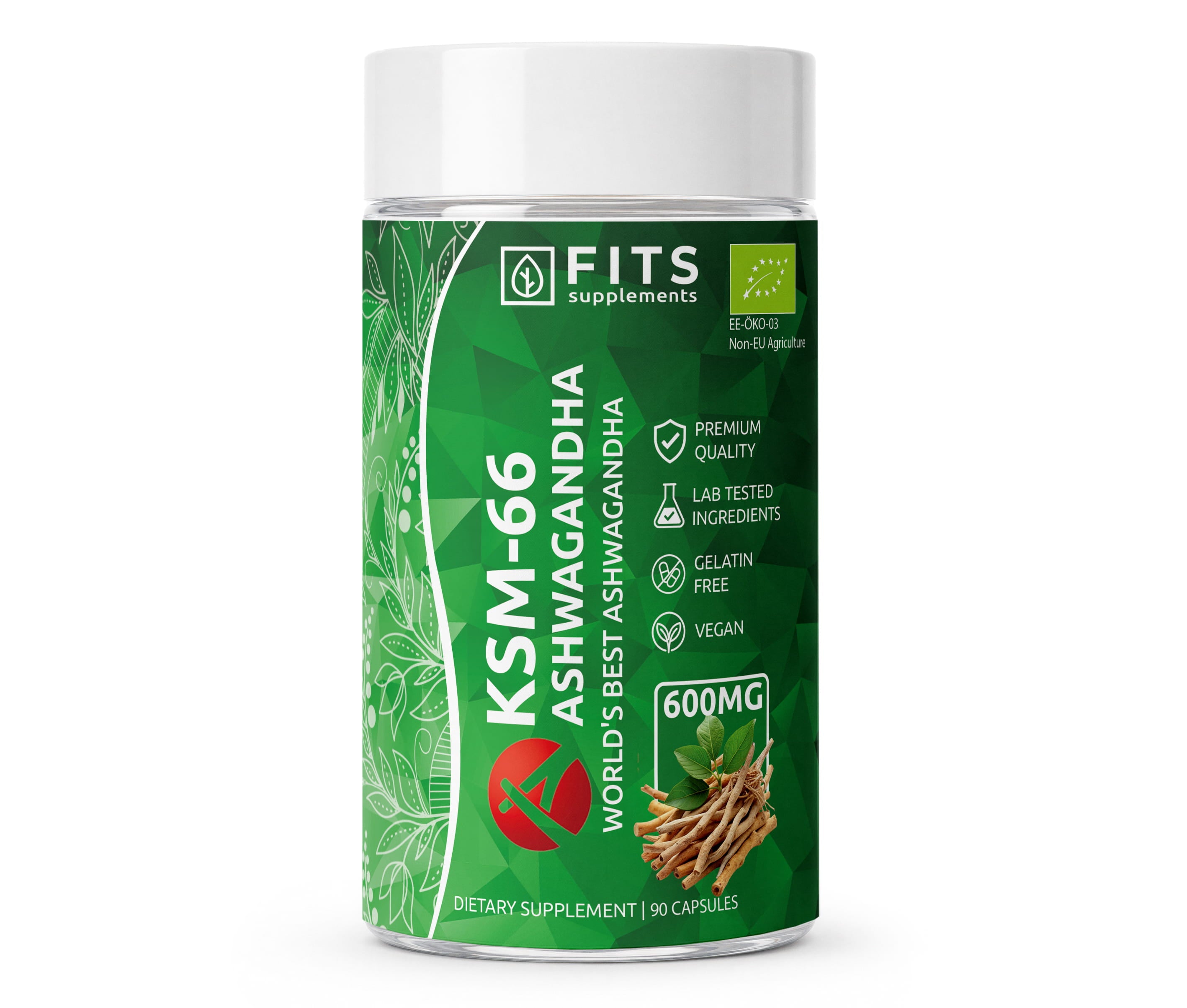 Biologische KSM-66 Ashwagandha 600mg 90 capsules