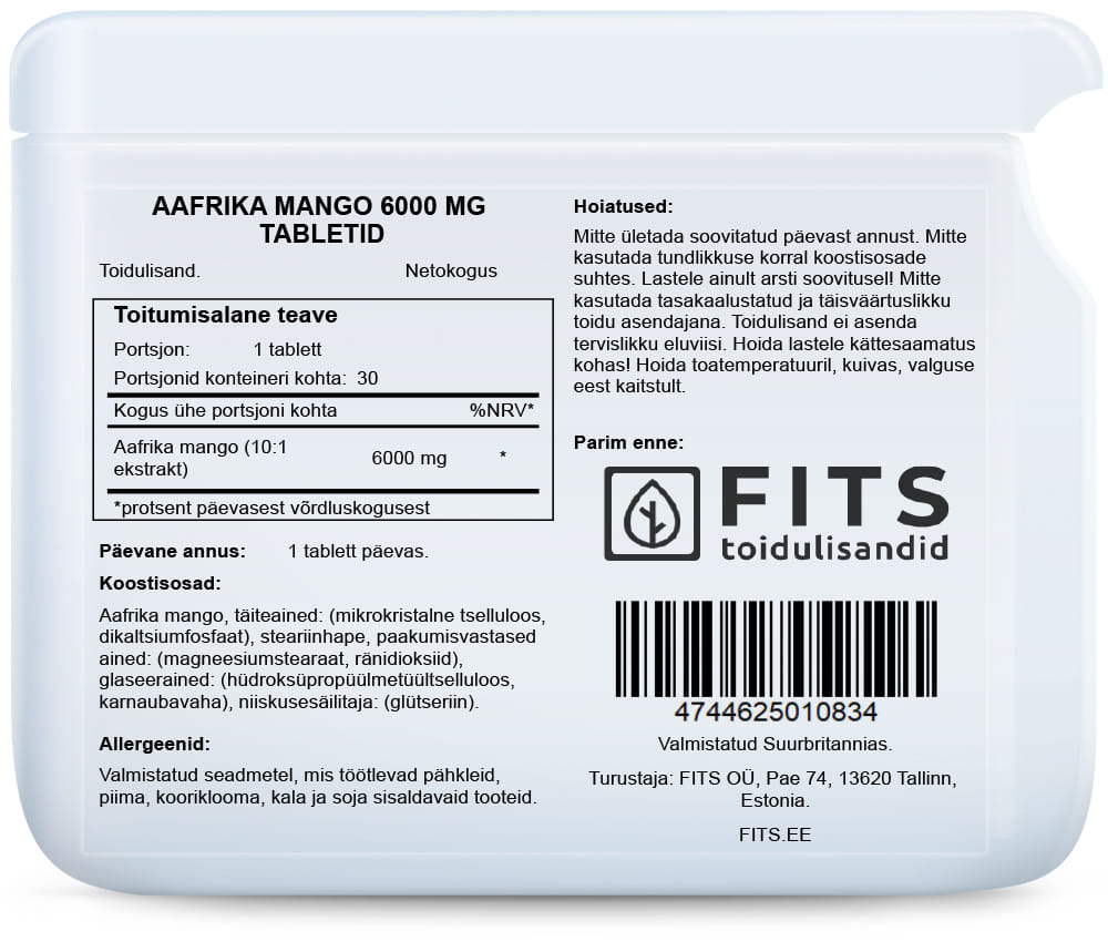 African Green Mango 6000mg 30 tablets