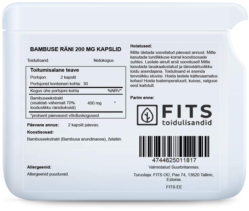 Bamboo Silica 200mg 60 capsules