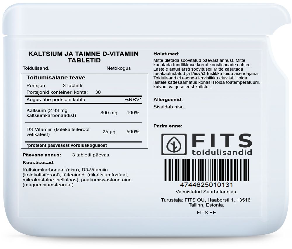 Calcium and Vegan Vitamin D 90 tablets
