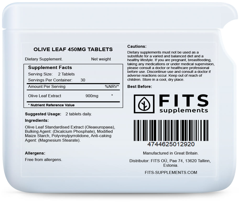 Olive Leaf 450mg 60 tablets