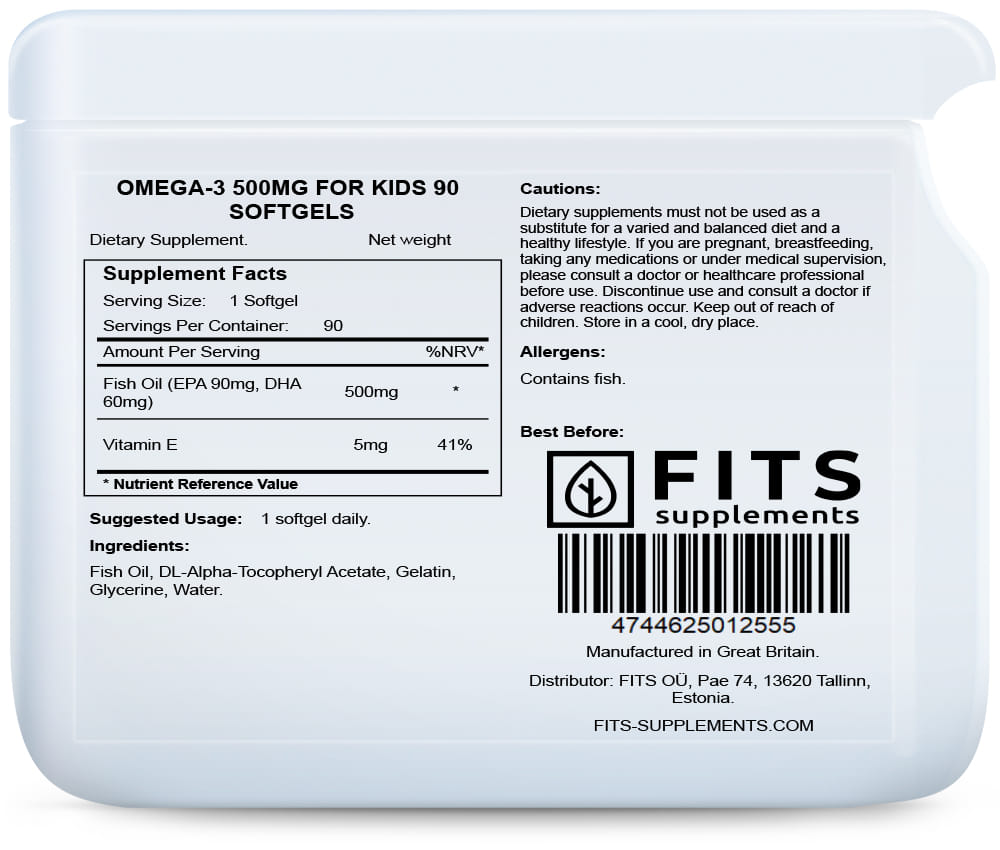 Omega-3 500mg for Kids 90 softgels