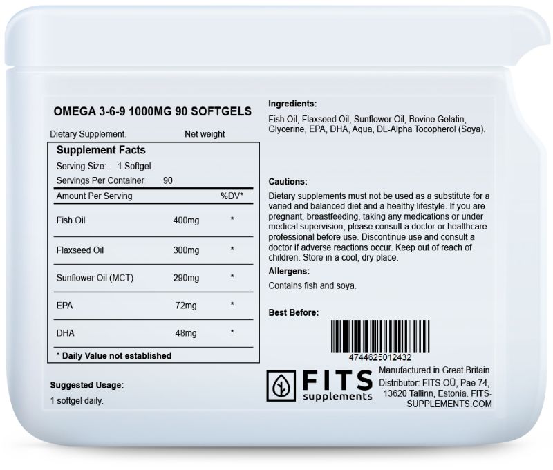 Omega 3-6-9 1000mg 90 softgels