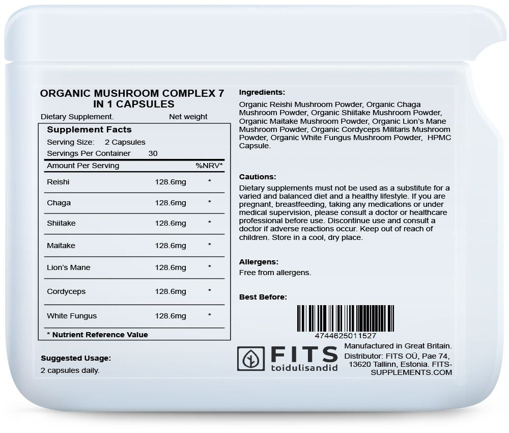 Organic Mushroom Complex 7 in 1 60 capsules