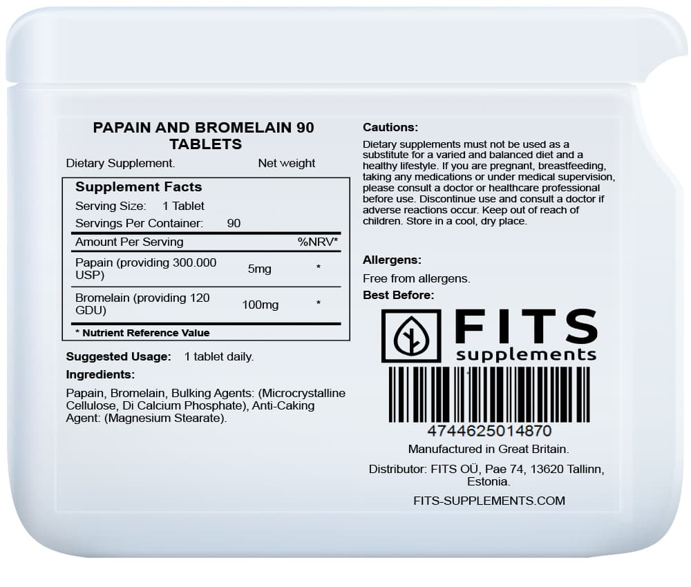 Papain and Bromelain 90 tablets