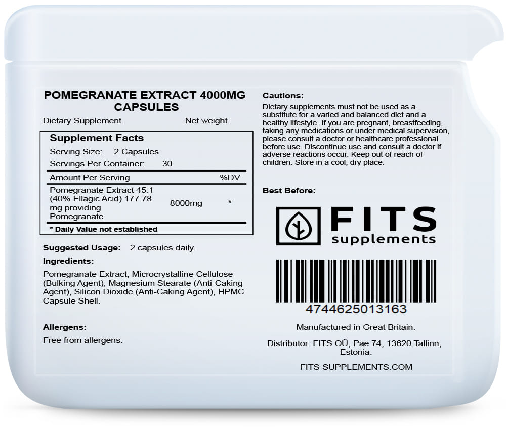 Pomegranate Extract 4000mg 60 capsules