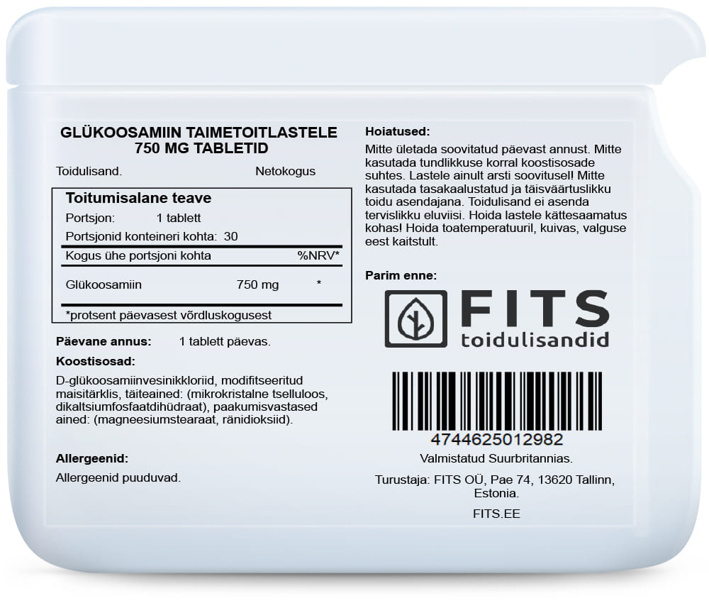 Vegetarian Glucosamine 750mg 30 tablets