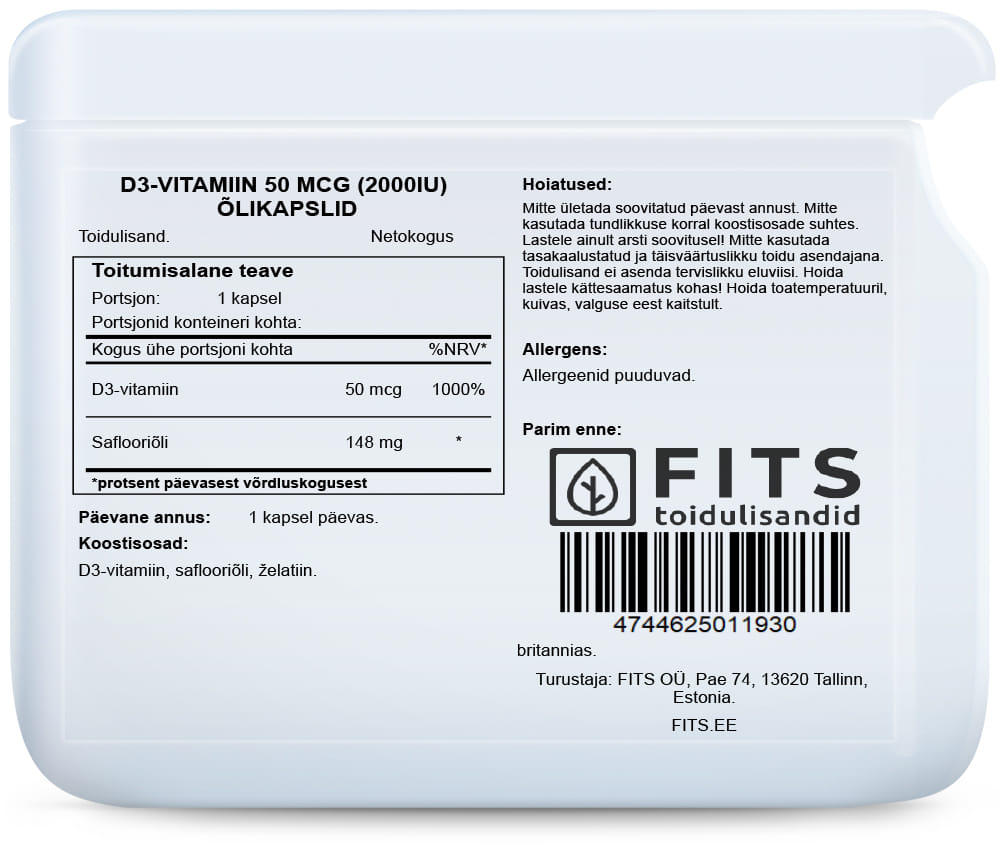 Vitamin D3 2000IU 30 softgels